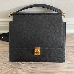 Polène Numero Sept in black textured leather